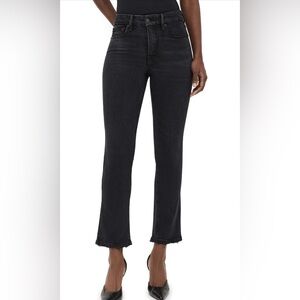 Good American Good Legs Straight Jeans with Darted Pockets - size 10/30 - black